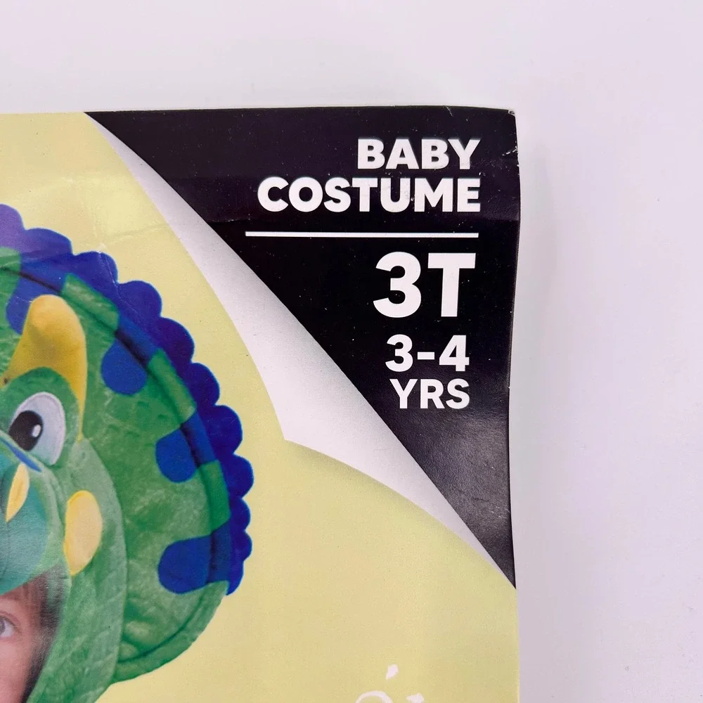 Spooktacular Creations Triceratops Dinosaur Costume Toddler 3T Green 2pc Set